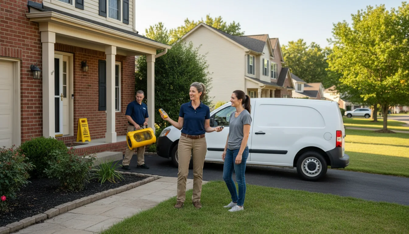 Residential water damage restoration in Hunter, OK